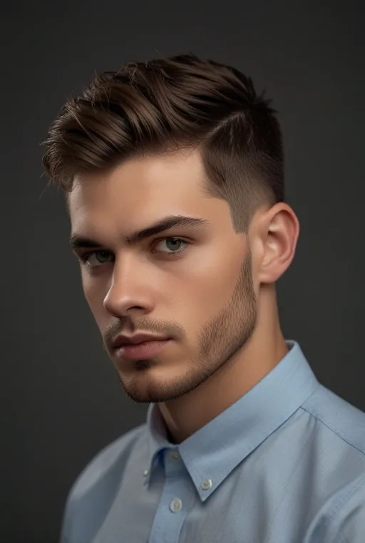 1. Classic Mid Fade with Side Part