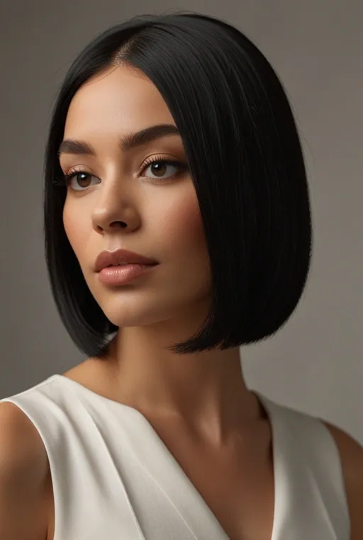 1. Sleek Bob with Blunt Edges