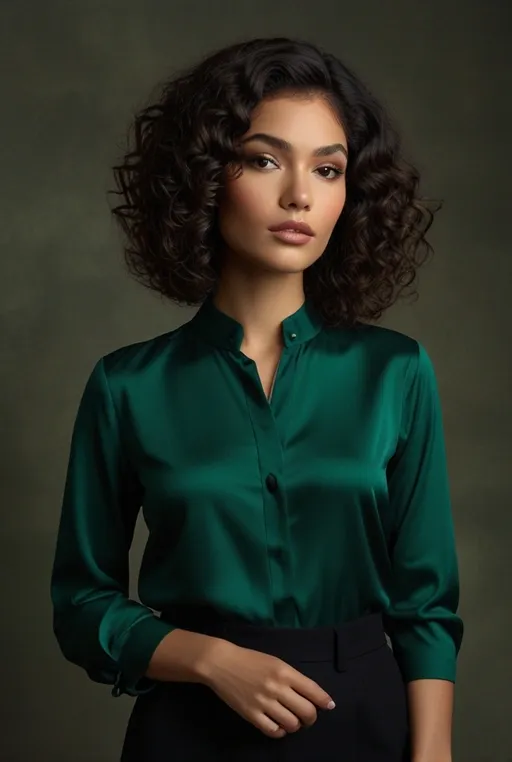 1. Voluminous Curly Bob with Side Part