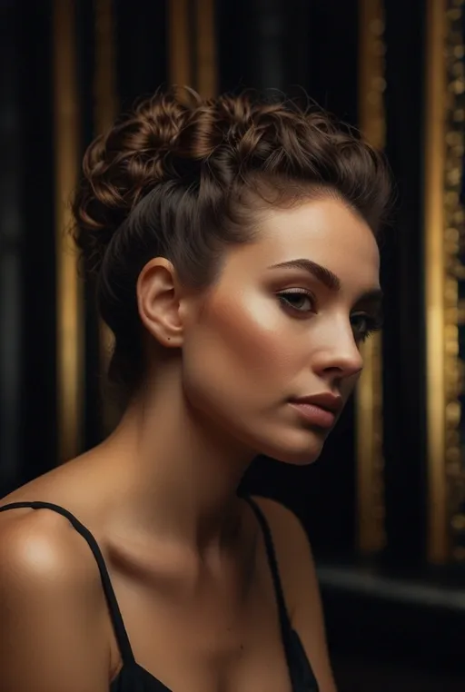 10. Curly High Bun with Loose Tendrils