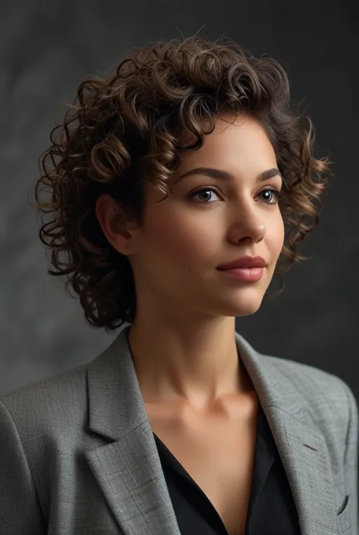 10. Curly Pixie with Textured Layers