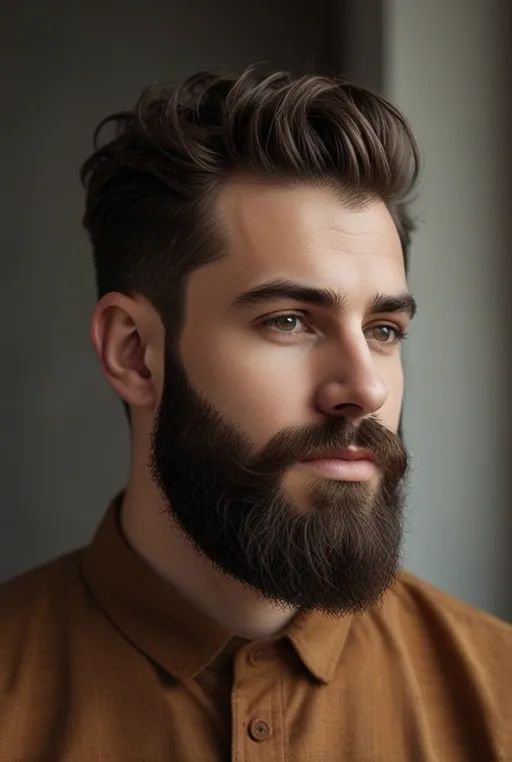 10. Modern Mid Fade with Beard