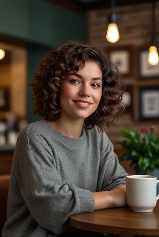 10. Textured Curly Bob with Soft Layers