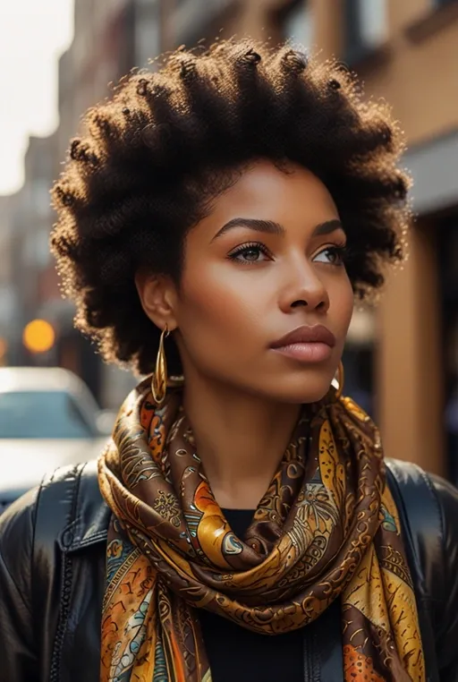 11. Short Textured Afro with Golden Highlights