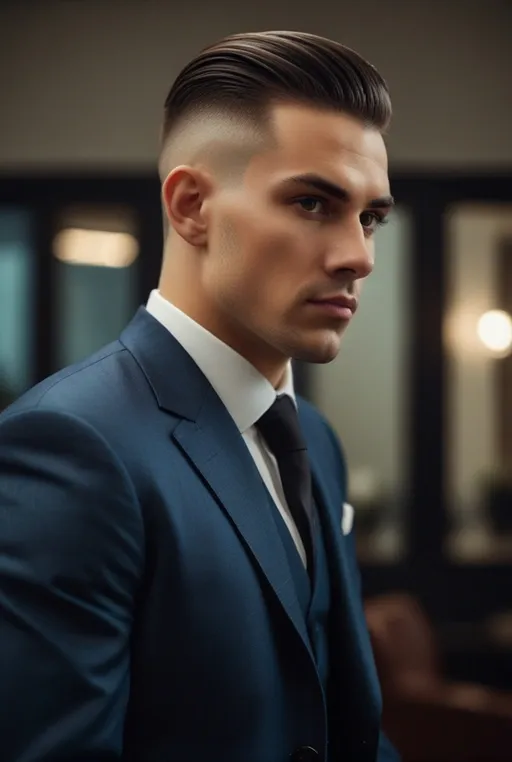 11. Slicked Back with a Low Fade