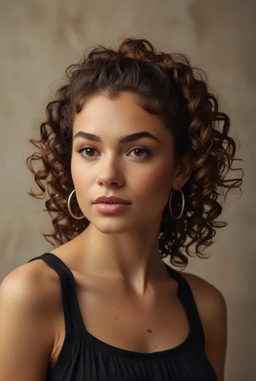 12. Curly Half-Up, Half-Down Style