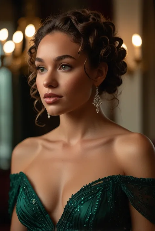 12. Curly Updo with Twisted Strands