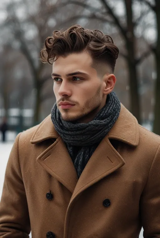 12. High Fade with Curly Top