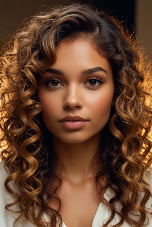 13. Curly Hair with Soft Ombre Effect