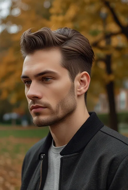 13. Side Part with Textured Back