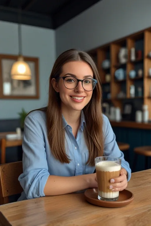 14. Half-Up, Half-Down Hairstyle with Round Glasses