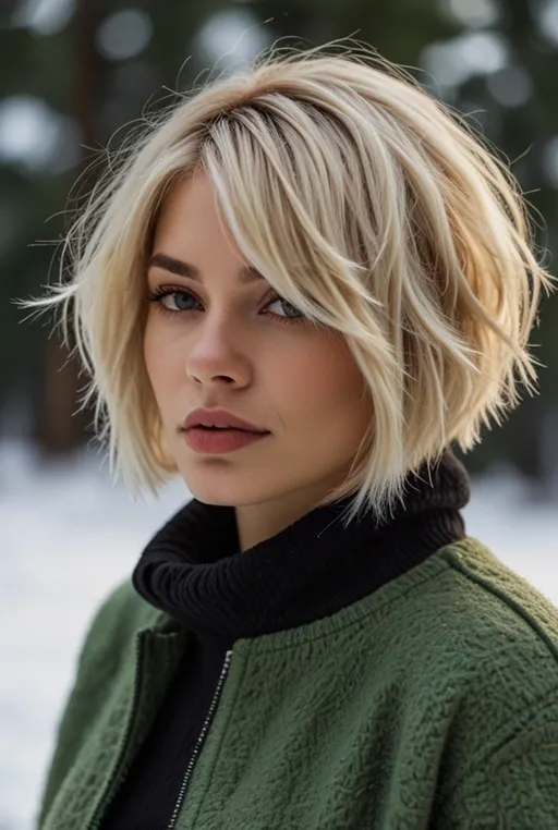 15. Choppy Bob with Icy Blonde Layers