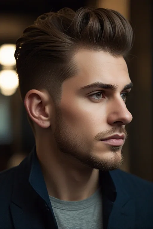15. Mid Fade with High Pompadour