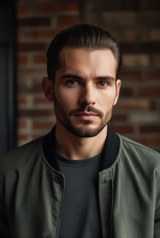 15. Textured Slicked Back with Light Beard