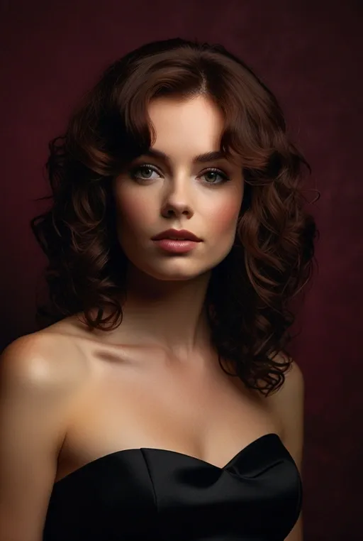 15. Voluminous Curls with Side Swept Bangs
