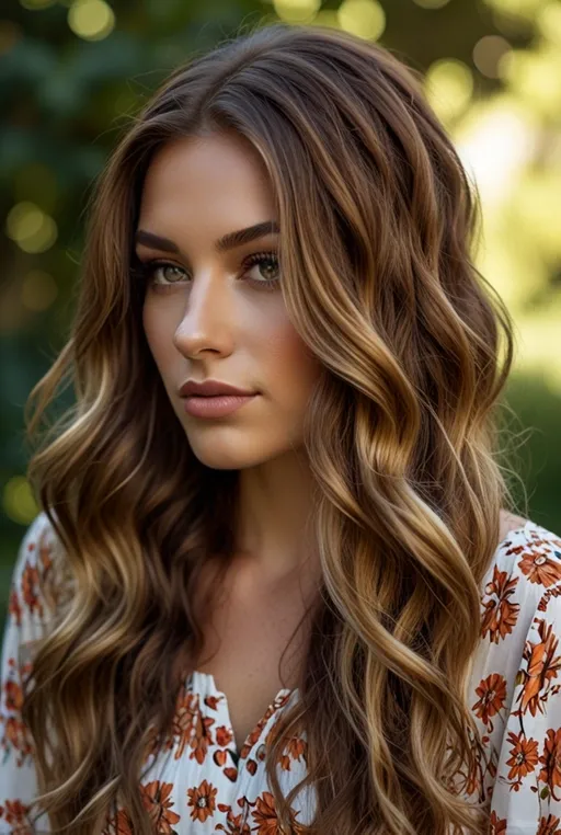 16. Cinnamon and Caramel Balayage on Loose Curls
