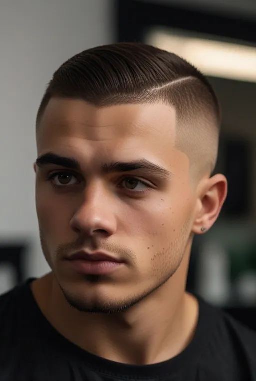 16. Clean Mid Fade with Line Design