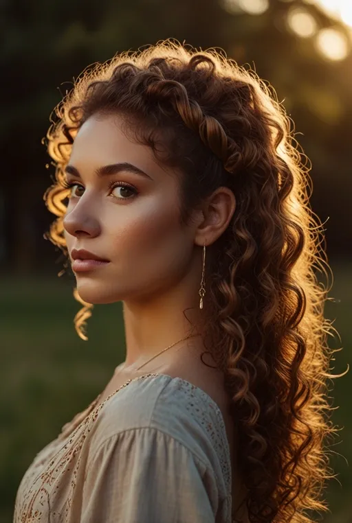 16. Curly Half-Up, Half-Down Style