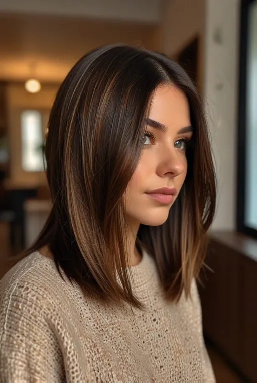 16. Medium-Length Hair with Subtle Highlights