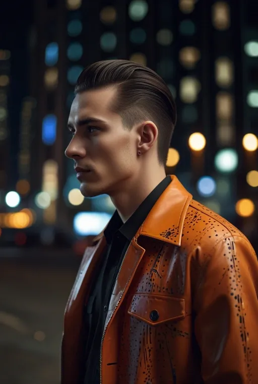 16. Slicked Back with Shaved Designs