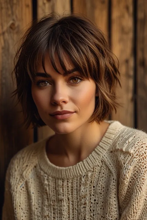 17. Short Shaggy Bob with Fringed Layers