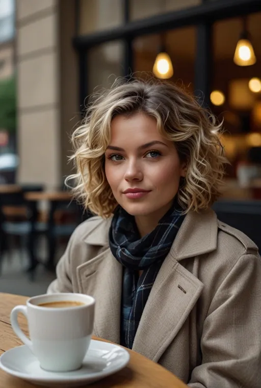 17. Tousled Curly Bob with Frosted Highlights