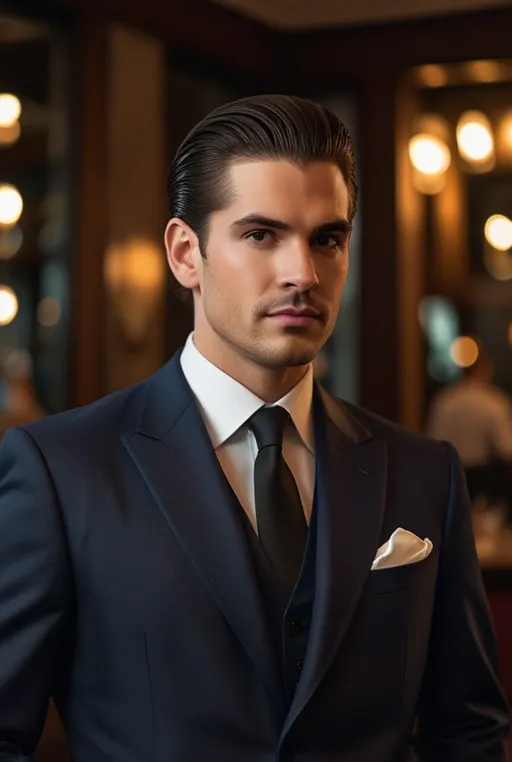 17. Voluminous Slicked Back with Thick Hair