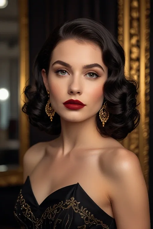 18. Medium Hair with Retro Waves