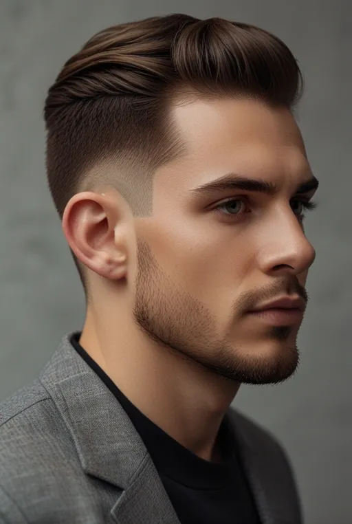 18. Smooth Mid Fade with Comb Over