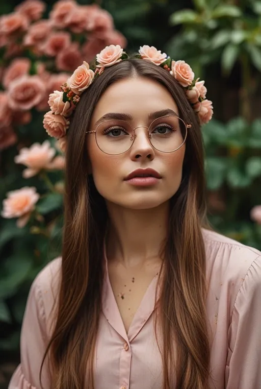 19. Braided Crown with Rose-Gold Frames