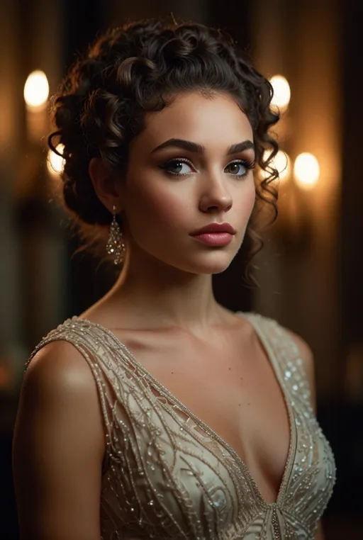 19. Defined Curly Updo with Braids