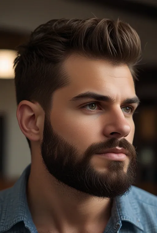 19. Mid Fade with Low Beard