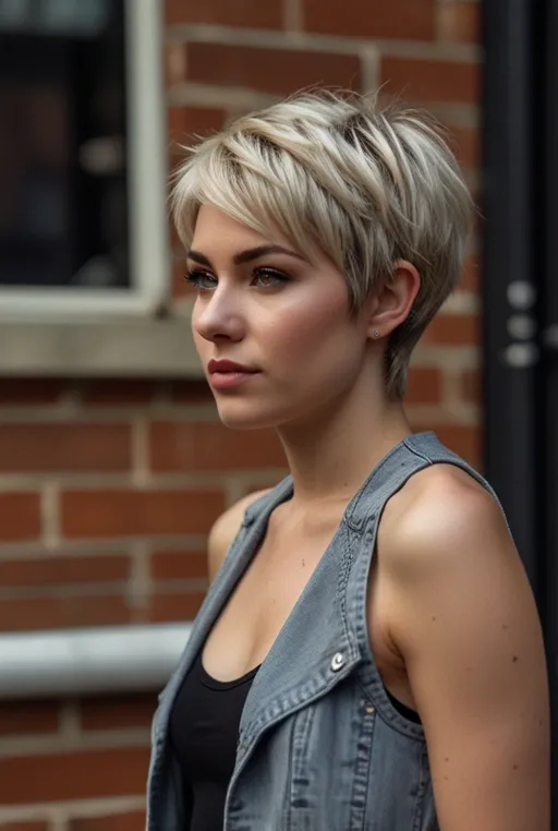 2. Textured Pixie Cut with Side-Swept Bangs