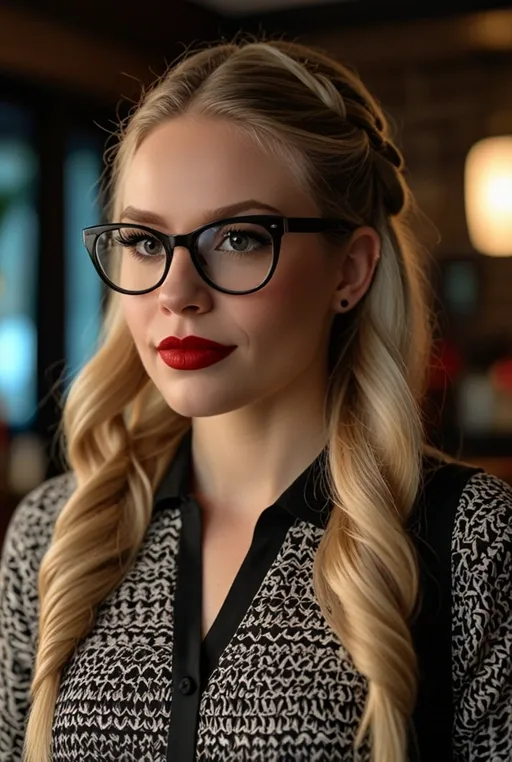 20. Fishtail Braid with Cat-Eye Glasses