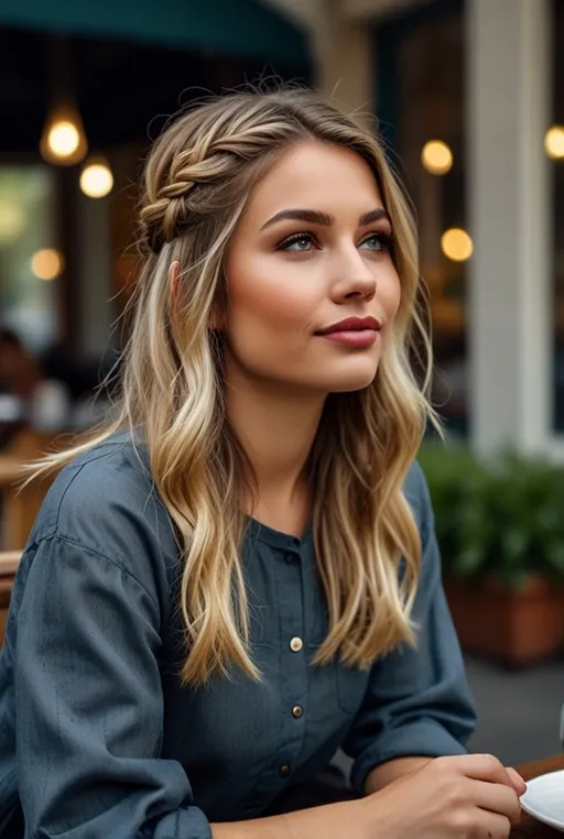 20. Medium-Length Hair with Braided Side Accent