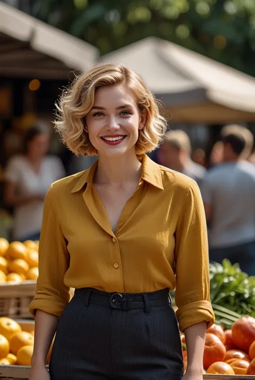 20. Short Curly Bob with Golden Blonde Curls