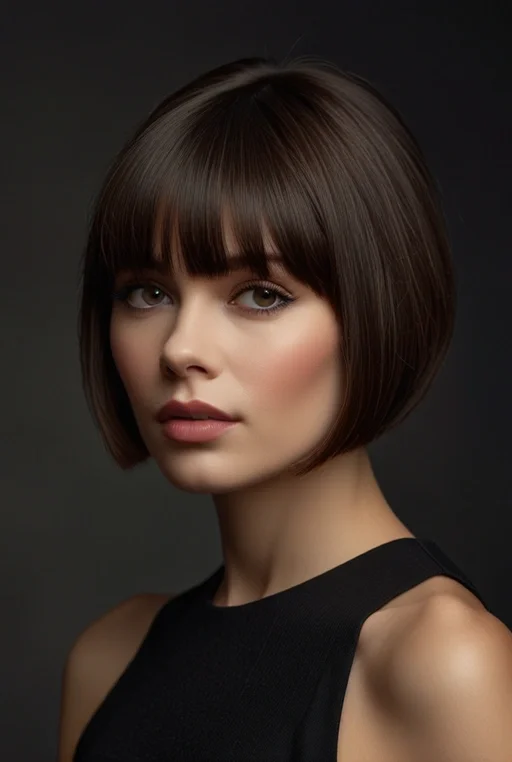 20. Sophisticated Short Bob with Fringe