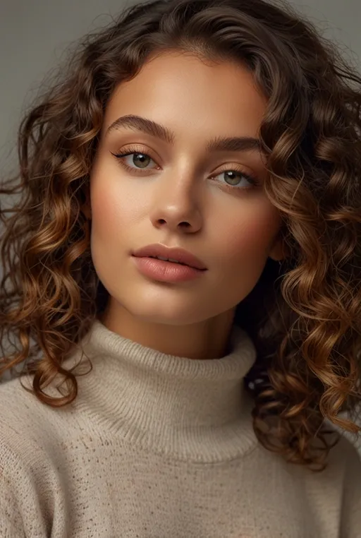 21. Curly Hair with Soft Framing Layers
