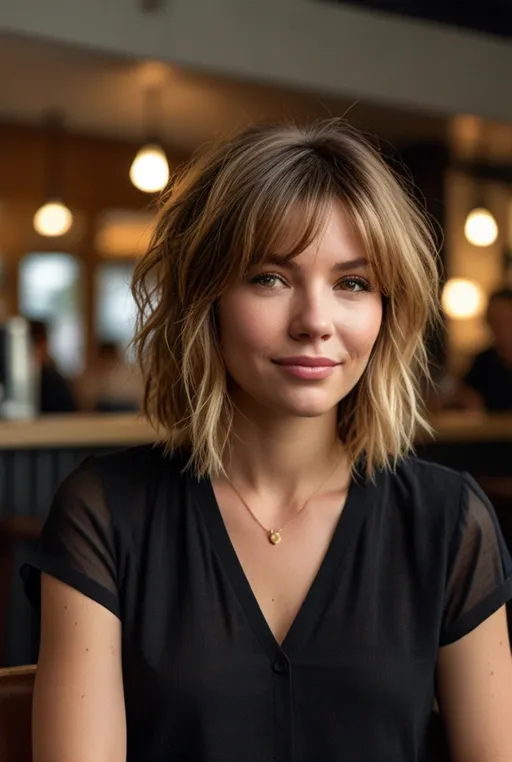 23. Shaggy Bob with Tousled Layers and Honey Blonde