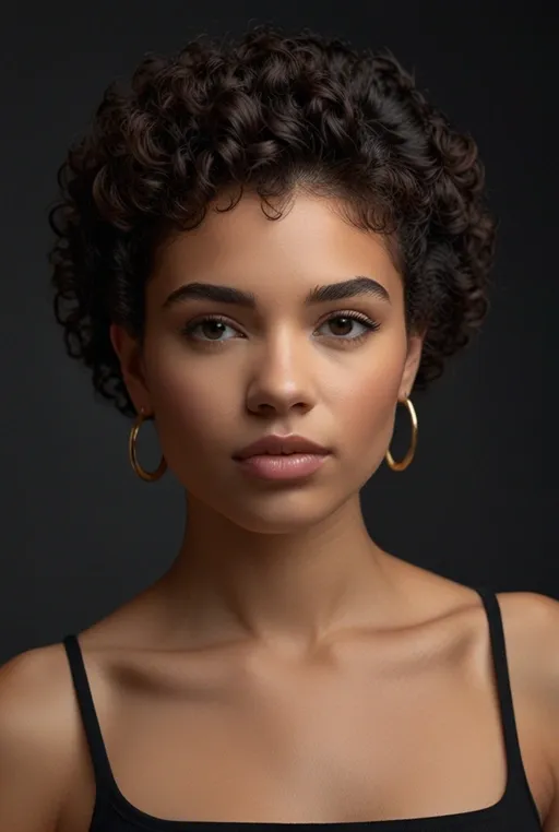 24. Curly Tapered Cut with Defined Volume