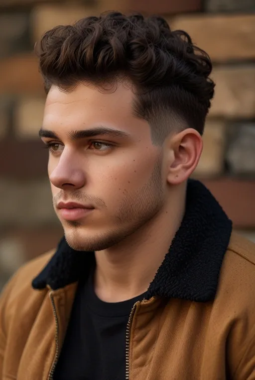 3. Low Fade with Curly Top