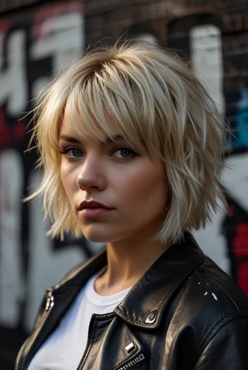 3. Messy Shaggy Bob with Platinum Blonde Tones