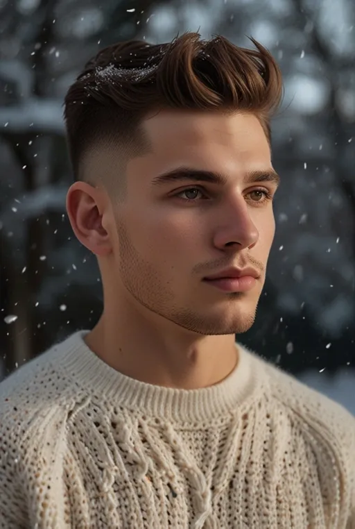 3. Winter-Ready Fade with a Side Part
