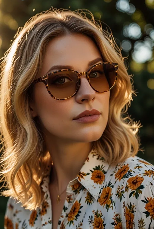 4. Loose Waves with Retro Glasses