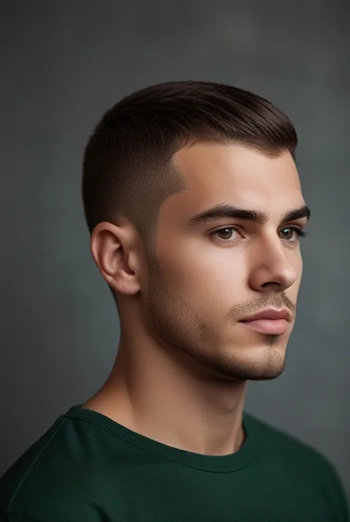 5. Buzz Cut with Mid Fade