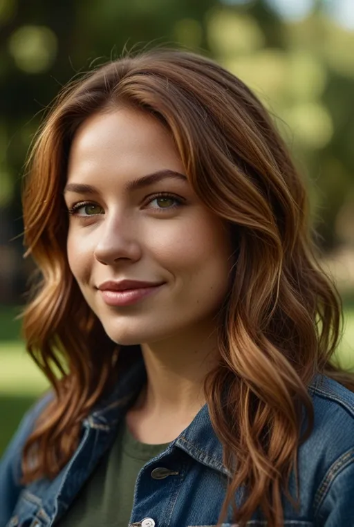 5. Cinnamon and Honey Brown Highlights on Loose Waves