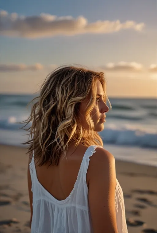 5. Tousled Shaggy Bob with Beach Waves