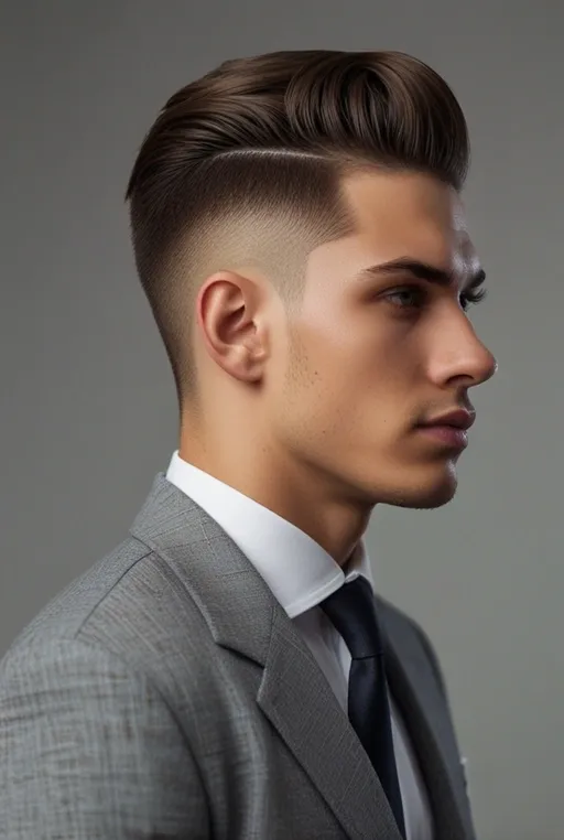6. High Fade with Slicked Back Top