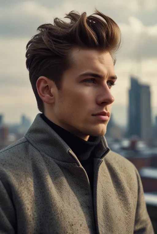 7. Modern Quiff for a Bold Winter Statement