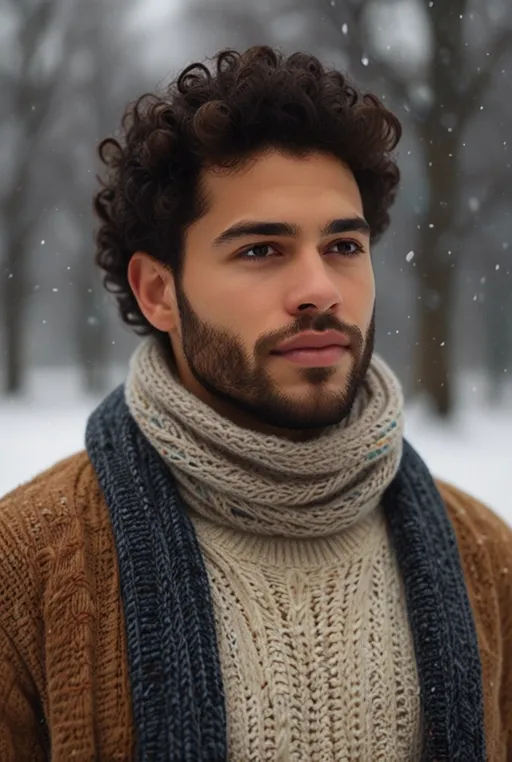 8. Curly Hair with a Taper Fade